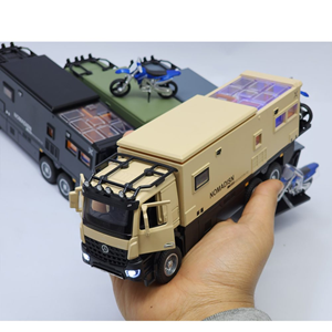 ماشین اسباب بازی کامیون کمپر مرسدس بنز نخودی مقیاس 1:24 BENZ NOMADISN_اسباب بازی